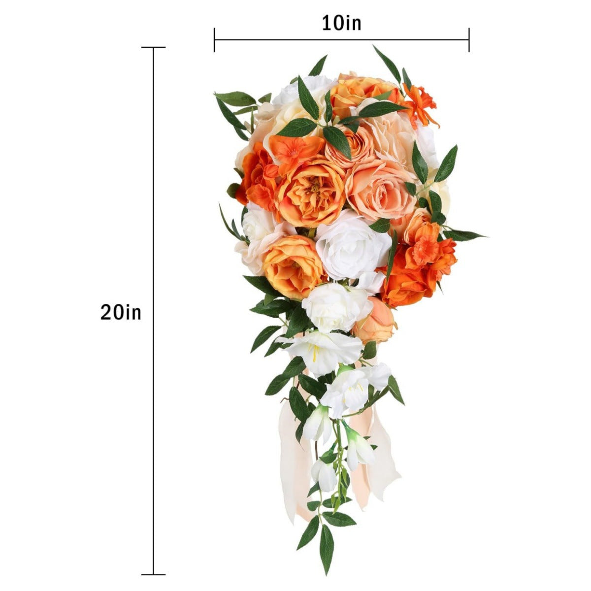SMALL CASCADE CHAMPAGNE BRIDAL BOUQUET