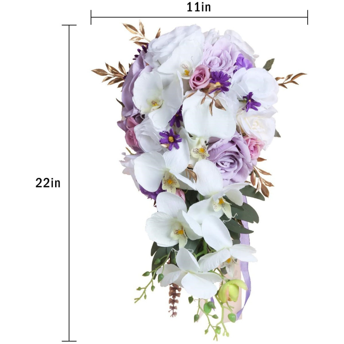 SMALL CASCADE CHAMPAGNE BRIDAL BOUQUET