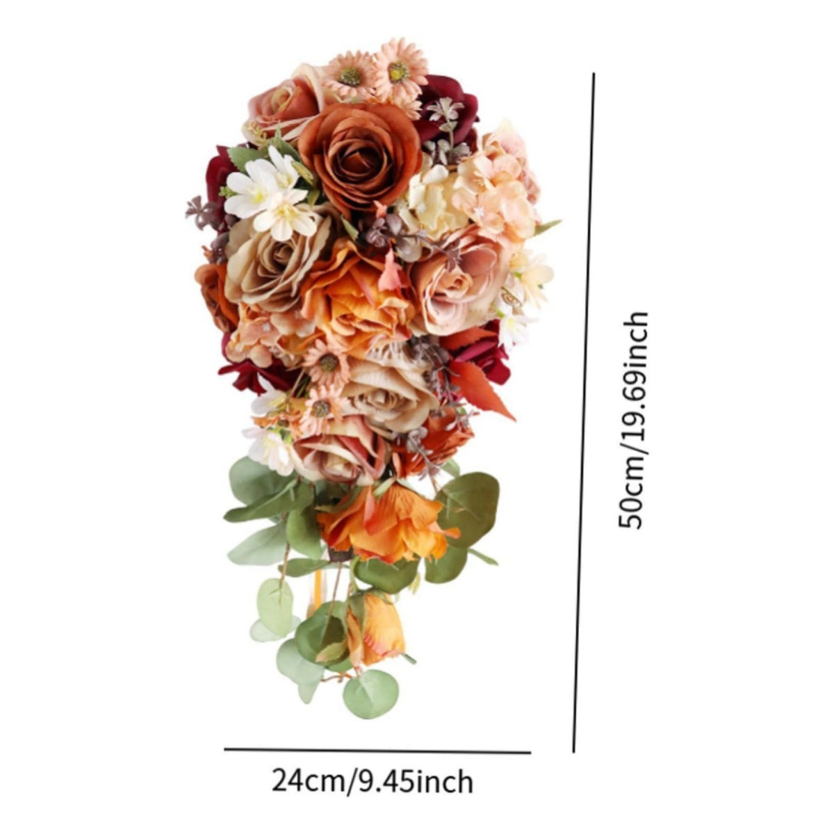 SMALL CASCADE CHAMPAGNE BRIDAL BOUQUET