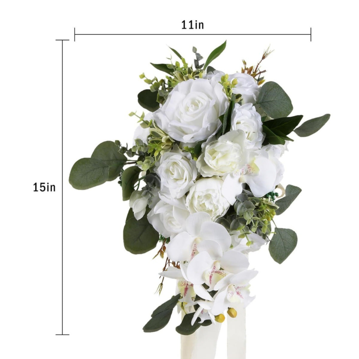 SMALL CASCADE CHAMPAGNE BRIDAL BOUQUET