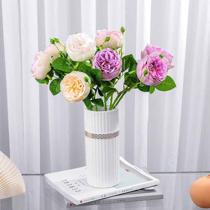 Single Austin Roses(pack of 36) - Realistic Silk Peony Roses, Faux Flower Arrangement for Vase, Wedding, Home Decor