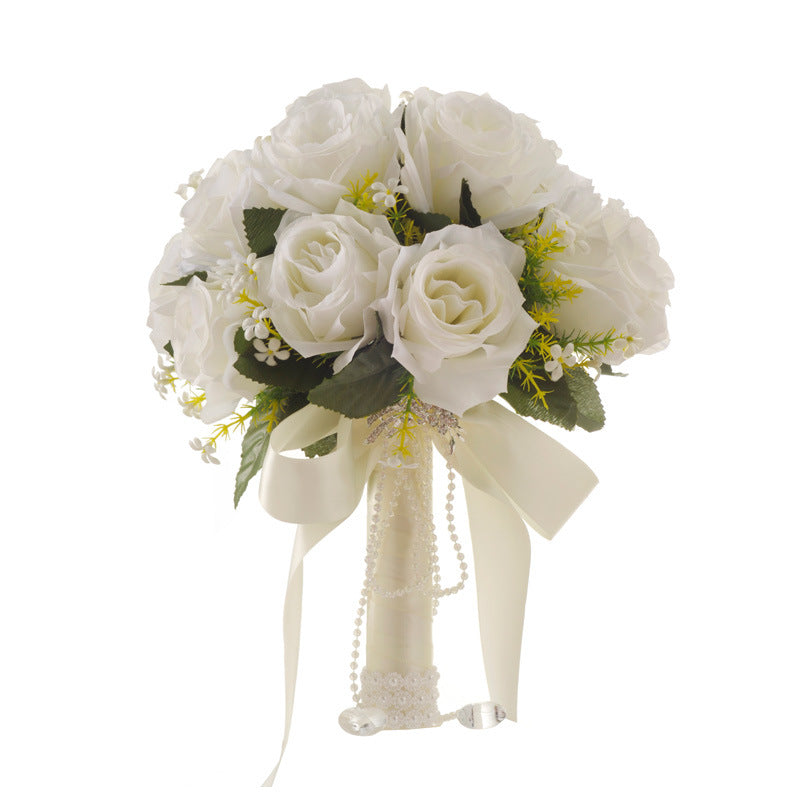 13" Bridal Bouquet in Natural Whites