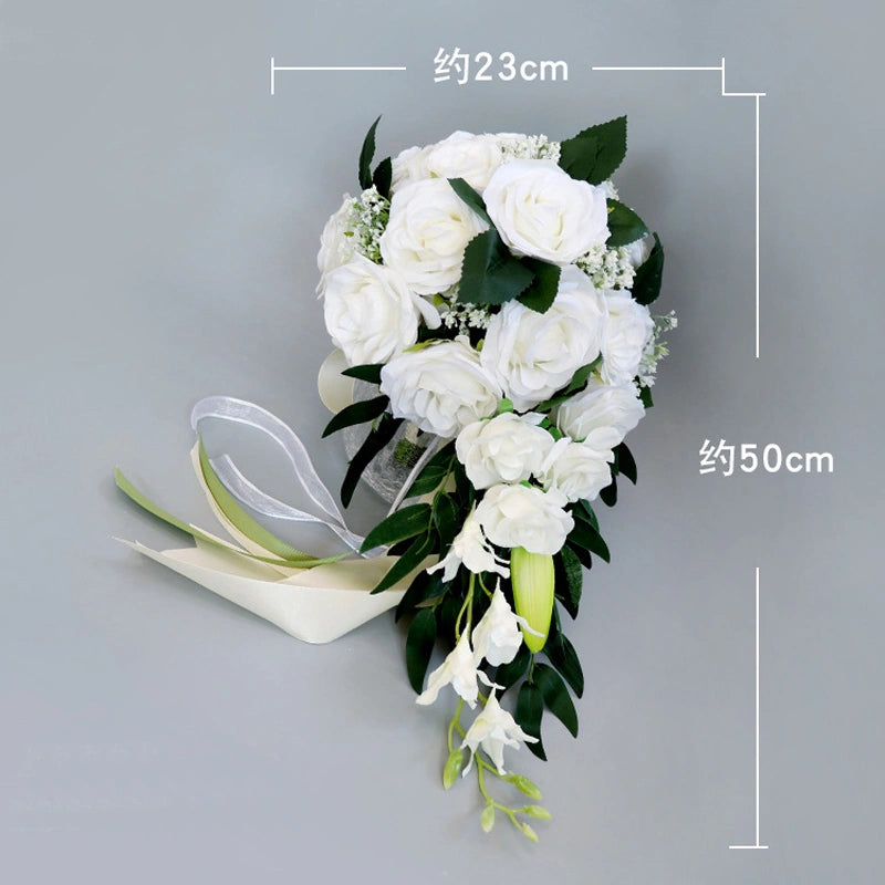 13" Bridal Bouquet in White