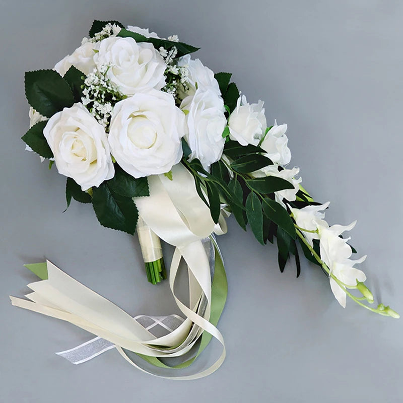 13" Bridal Bouquet in White