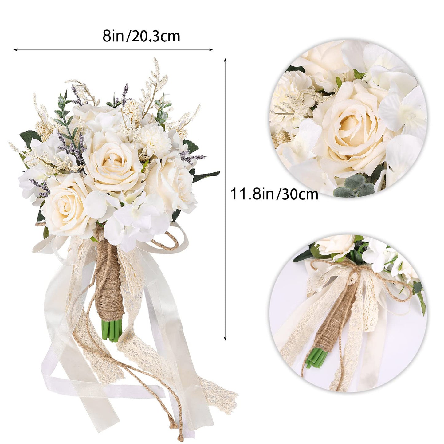 12" Bridesmaid Bouquets - Real Touch Artificial Flowers