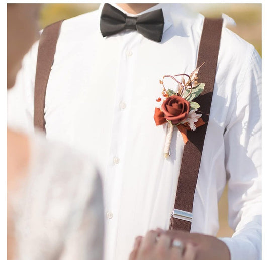 Set of 6 Boutonnieres in many colors for wedding decor