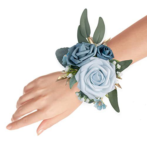 4.75 inch WRIST CORSAGES Light Blue- Light Pink