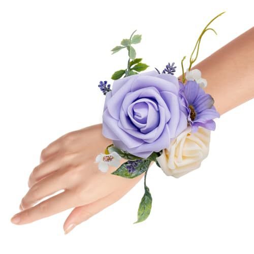 4.75 inch WRIST CORSAGES Light Blue- Light Pink