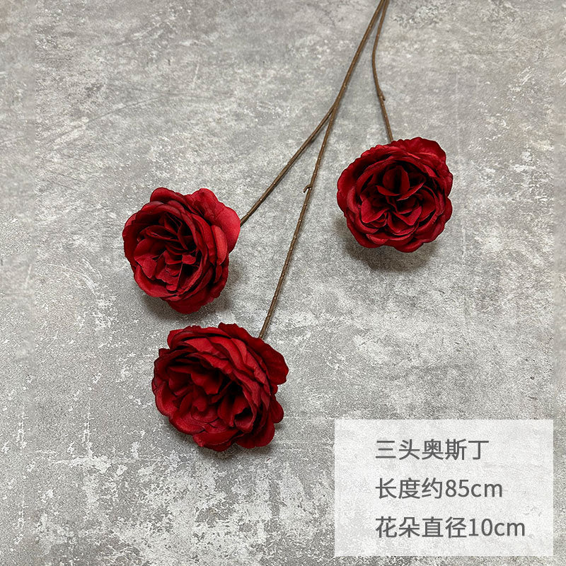 Red Austin Rose Flower Wall for Wedding