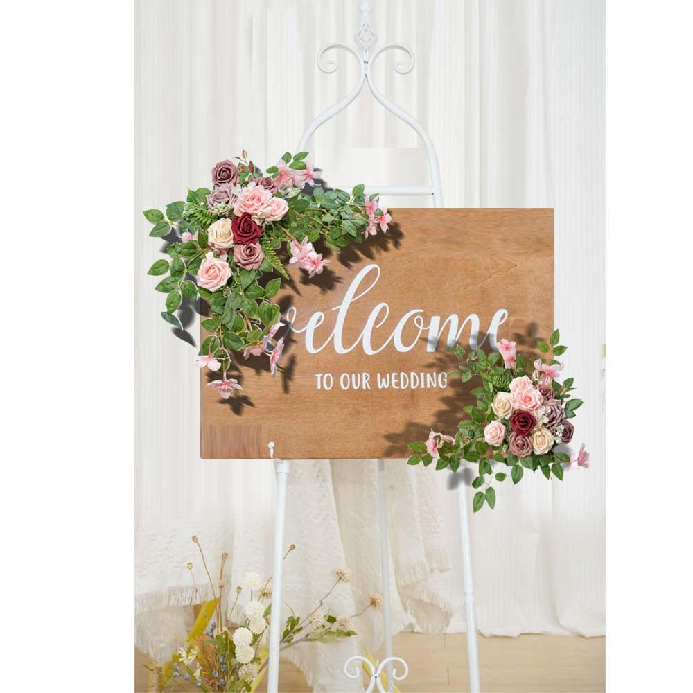 23 inch Artificial Flower Sign Decor for Wedding Party