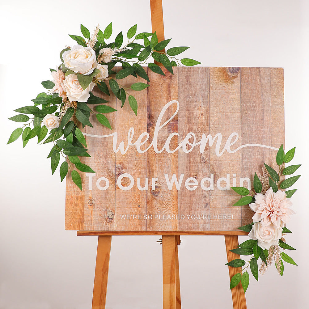 25 inch Artificial Flower Sign Decor for Wedding Party