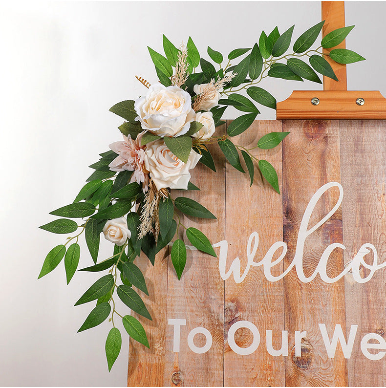 25 inch Artificial Flower Sign Decor for Wedding Party