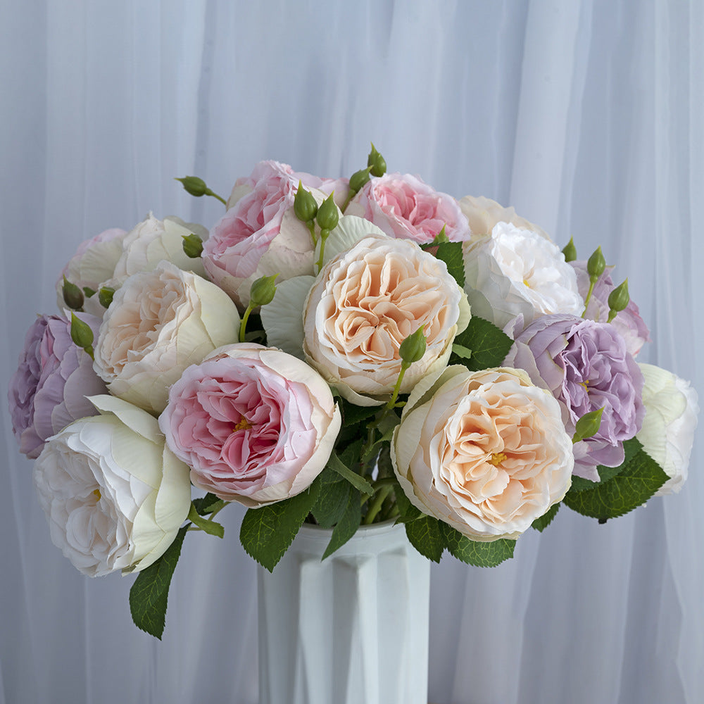 Single Austin Roses(pack of 36) - Realistic Silk Peony Roses, Faux Flower Arrangement for Vase, Wedding, Home Decor