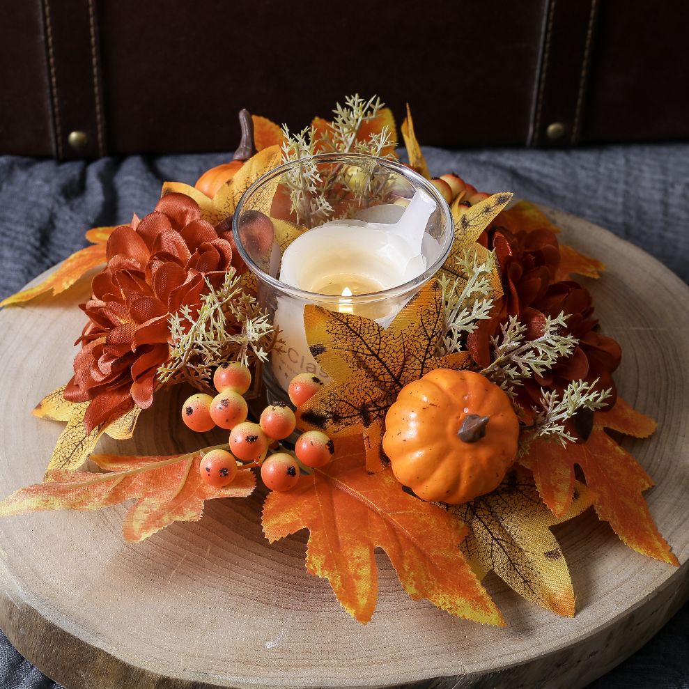 Artificial Garland of Pumpkin & Maple Leaf for Halloween