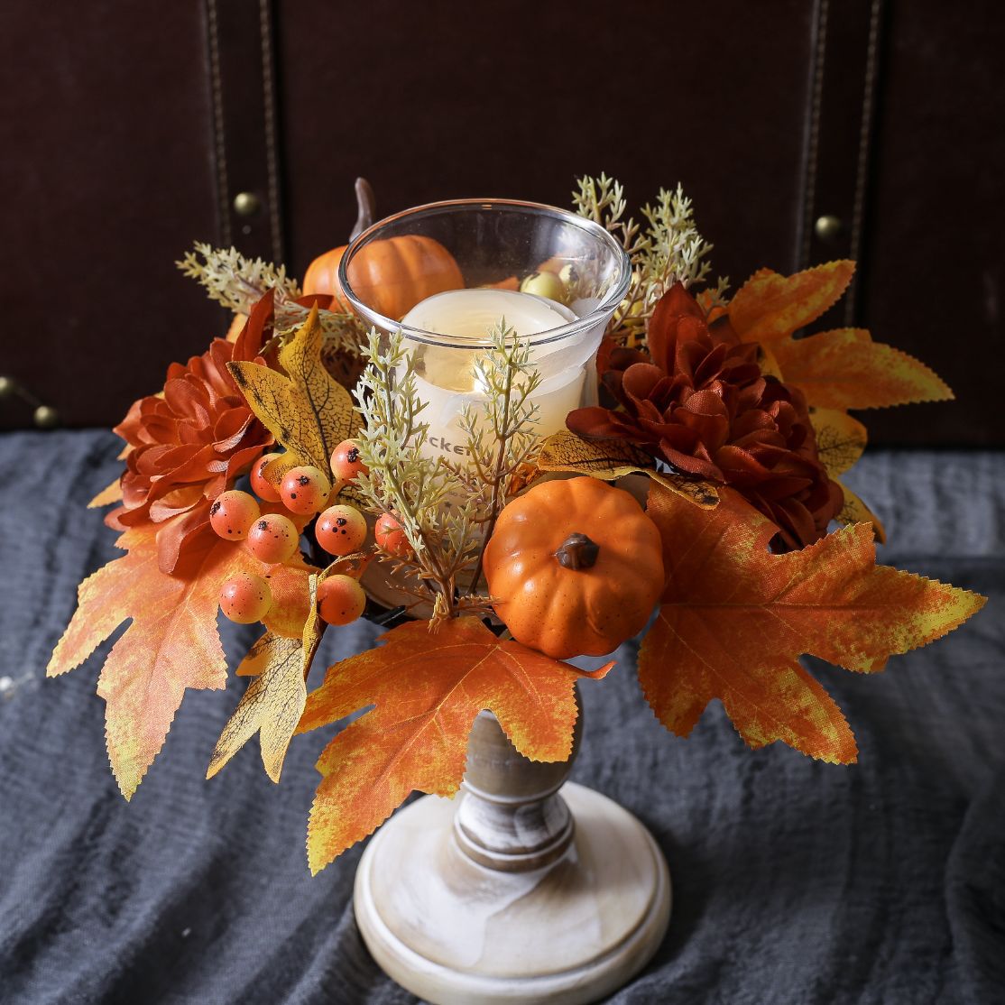 Artificial Garland of Pumpkin & Maple Leaf for Halloween