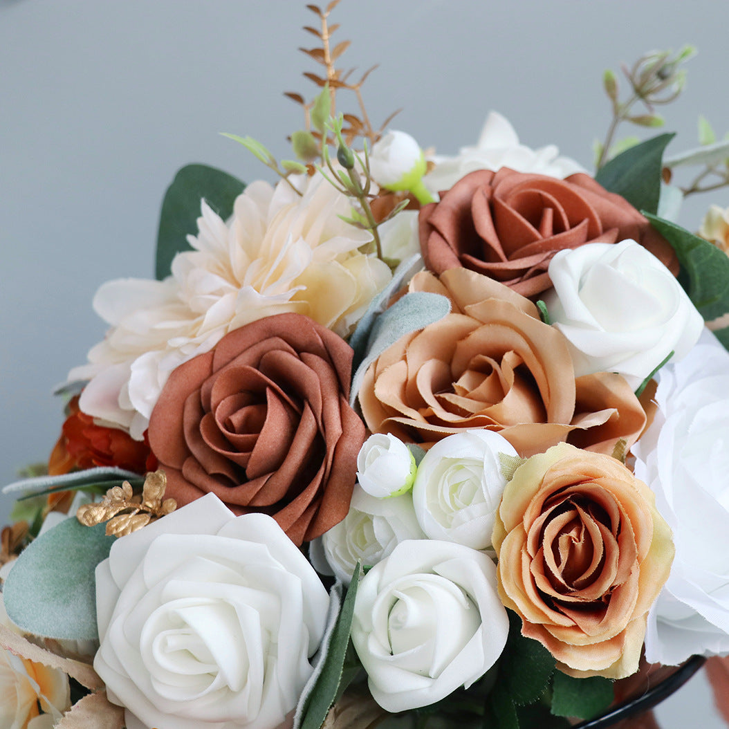 SMALL CASCADE CHAMPAGNE BRIDAL BOUQUET