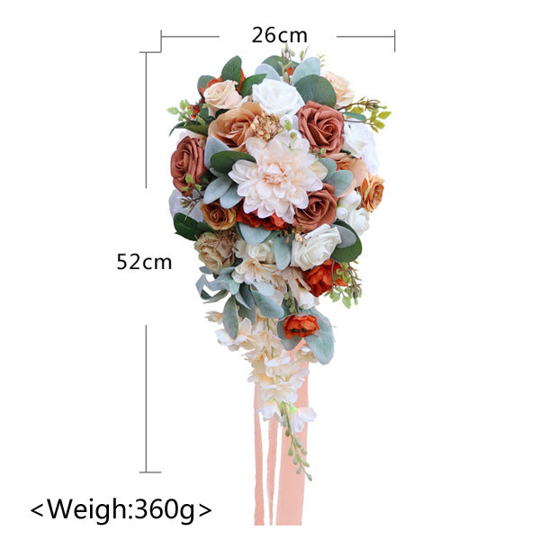 SMALL CASCADE CHAMPAGNE BRIDAL BOUQUET