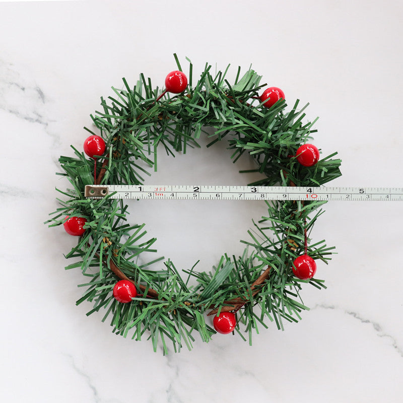 Christmas Candle Rings Wreath Artificial Snowy Pine Garland for Christmas Decorations Table Centerpiece