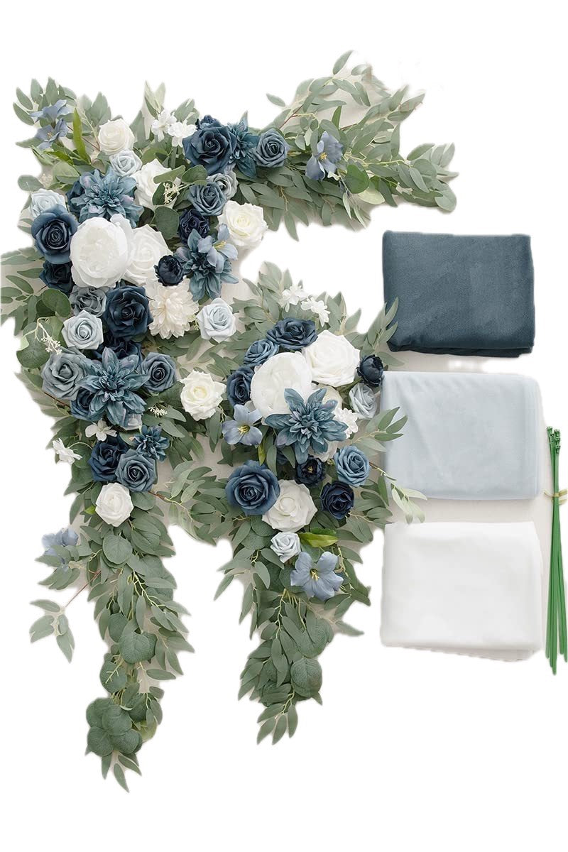 4 ft LARGE FLOWER ARCH DECOR WITH DRAPES IN MANY COLORS,(PACK of 5)