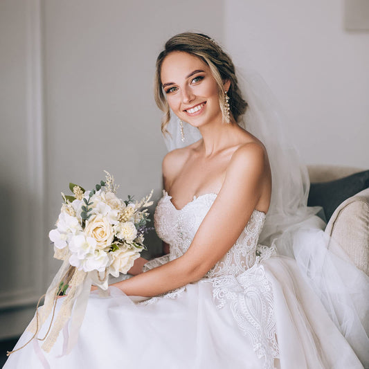 12" Bridesmaid Bouquets - Real Touch Artificial Flowers