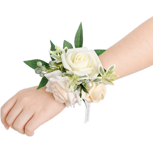 4.75 inch WRIST CORSAGES White -Orange