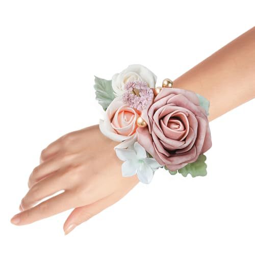 4.75 inch WRIST CORSAGES Light Blue- Light Pink