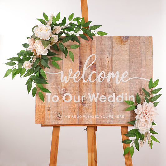 25 inch Artificial Flower Sign Decor for Wedding Party