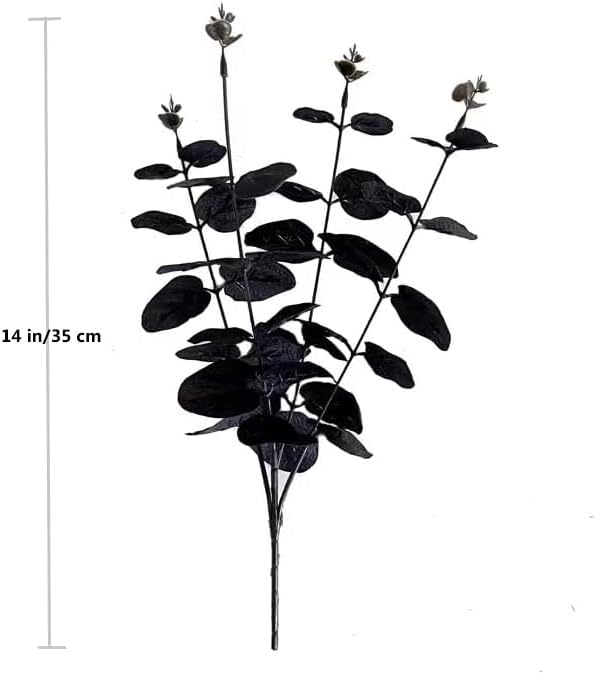 Black Eucalyptus Stems Leaves Branches Fake Flower Arrangement Farmhouse Decor