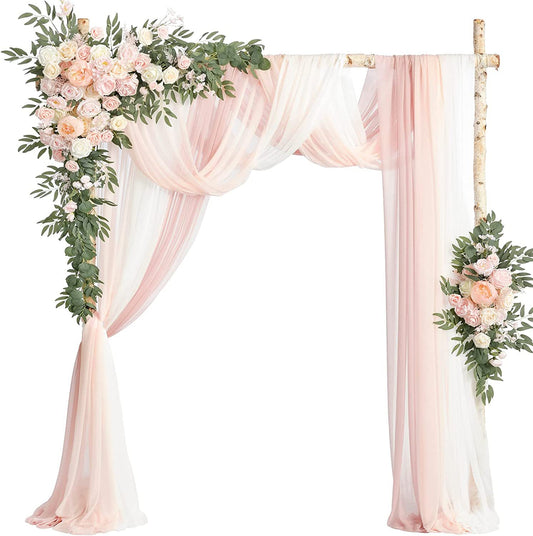 4 ft LARGE FLOWER ARCH DECOR WITH DRAPES IN MANY COLORS，（PACK of 5)
