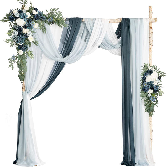 4 ft LARGE FLOWER ARCH DECOR WITH DRAPES IN MANY COLORS，（PACK of 5)